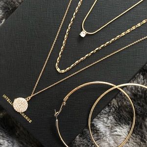 (3/$15) Gold Layered Necklace + Earrings bundle